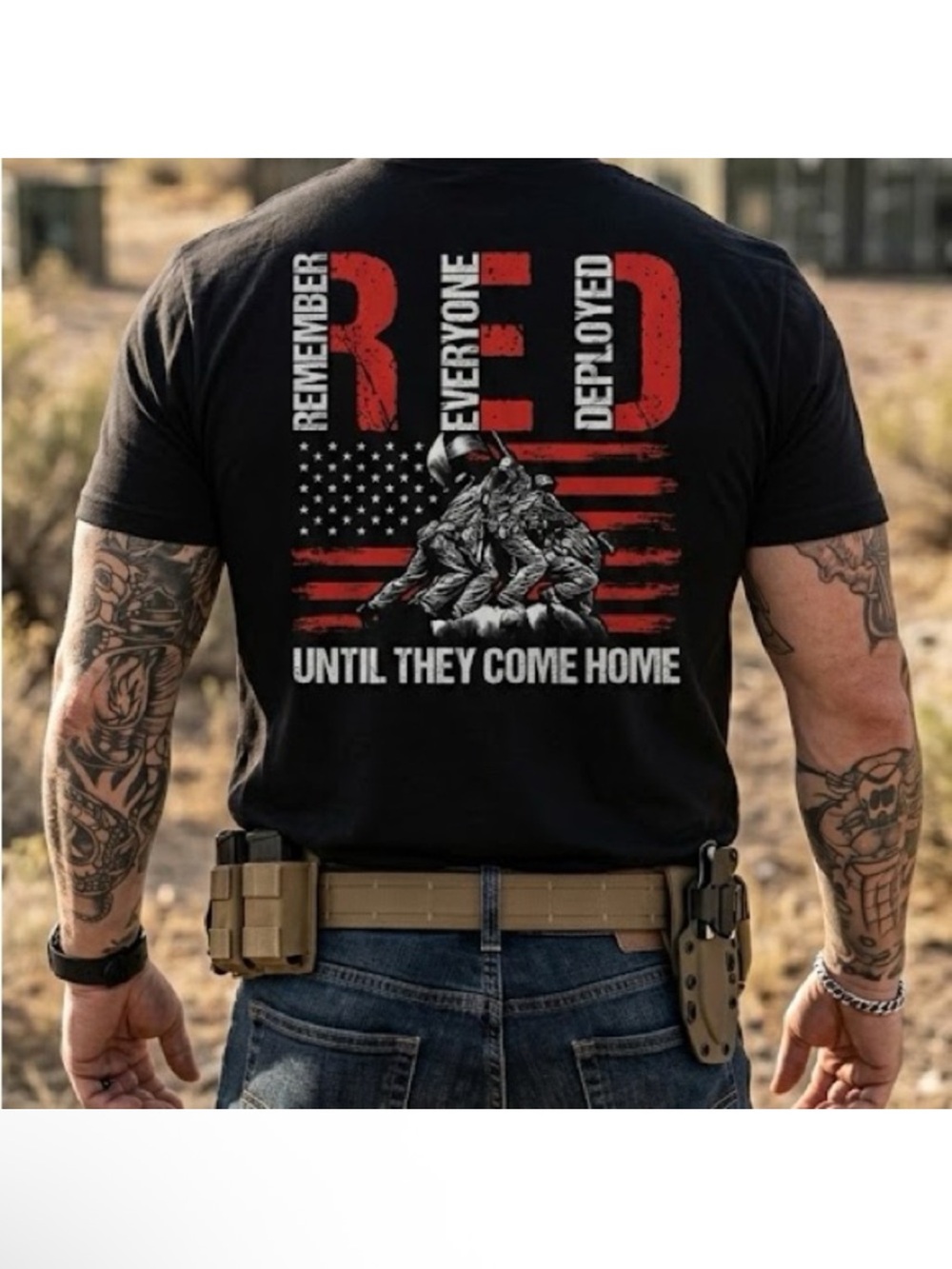 Men's Black 'Remember Everyone Deployed' Graphic T-Shirt